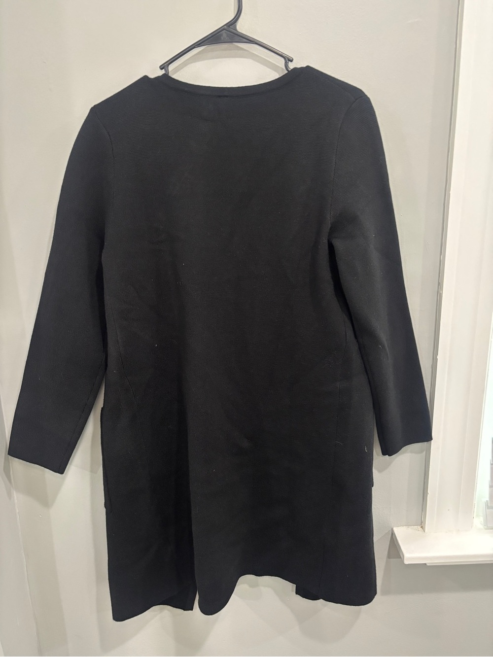 Women's black Open Front Cardigan Long Coatigan Sweater M - Picture 5 of 9
